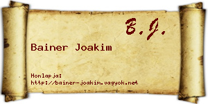 Bainer Joakim névjegykártya